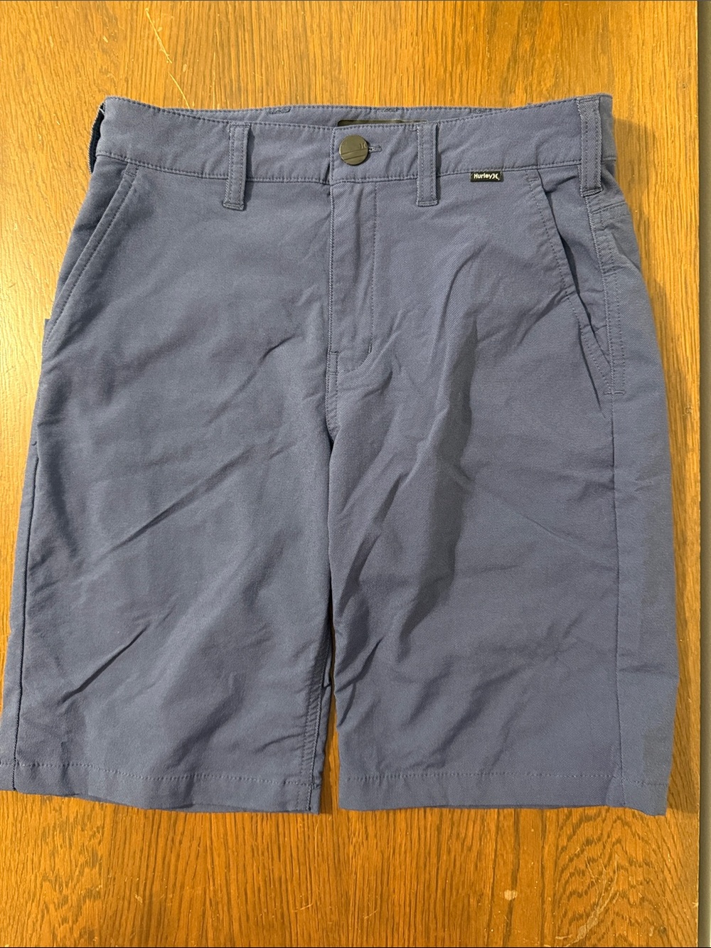 Boys Hurley Slate Blue Flat Front Chino Shorts Size 14